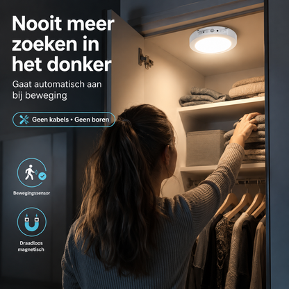 Foto die toont hoe een draadloze toepassingsfoto in kleedkast wordt toegepast.